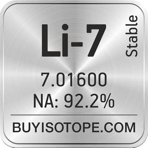 Li-7 Isotope, Enriched Li-7, Li-7 Metal, Li-7 Hydroxide, Li-7 Price