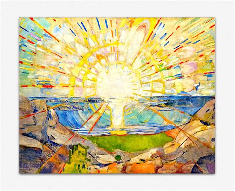 The Sun Painting by Edvard Munch Sun Wall Art Bright Posters Hopeful Decor Coastal Art Radiant ...