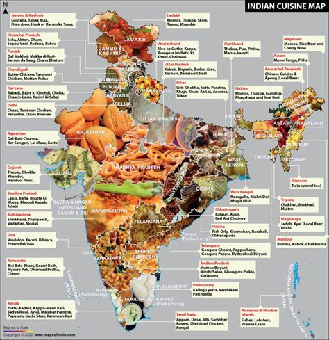 Indian Food or Cuisine Map of India showing special Indian Cuisine of ...