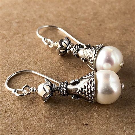 Pearl Silver Earrings - Simple Graces Jewelry