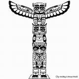 Native Totem Pole Coloring Pages Free Piikea St Sketch Page sketch template