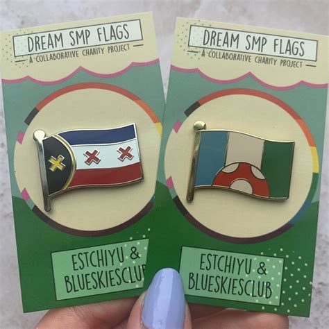 FLASH SALE: Dream SMP Flag Hard Enamel Pins | Blue Skies Club