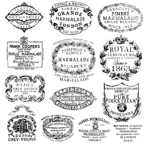 Vintage Crockery Labels Stamps for crafts Iron Orchid Designs CROCKERY ...