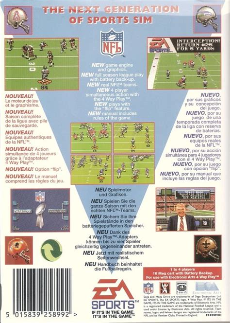 Madden NFL '94 cover or packaging material - MobyGames