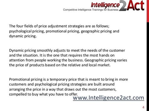 The principles of price adjustment strategies