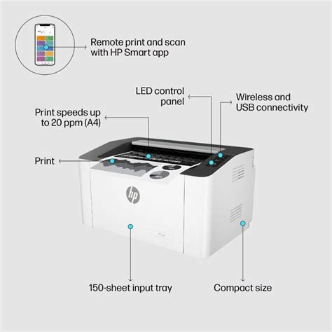 HP Laser 1008w Printer 714Z9A Laser Printer Up to 150 sheets Print only - Black and white