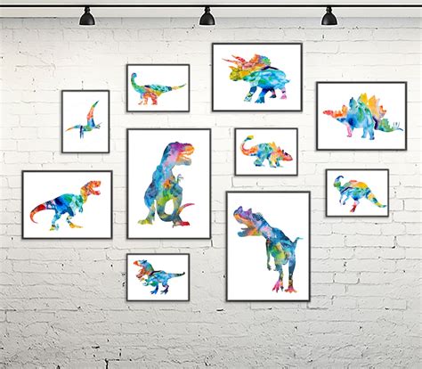 Nursery Art, Nursery Prints, Dinosaur Watercolor Print, Dinosaur Print ...