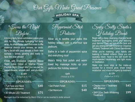 Holiday Spa Packages | Maia Salon Spa & Wellness