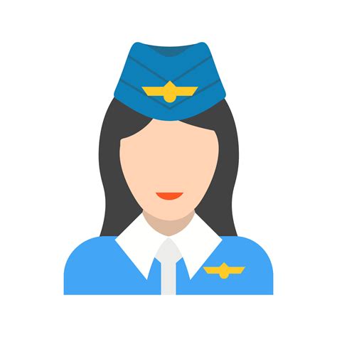 Flight Attendant Flat Color Icon 7316900 Vector Art at Vecteezy