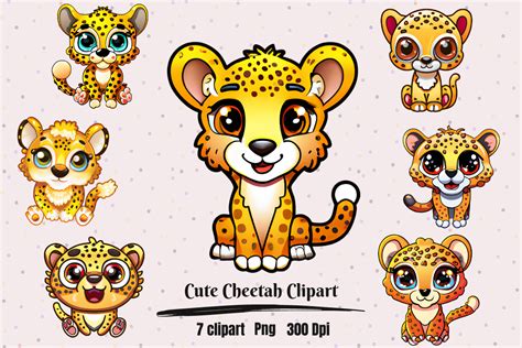 Kawaii Cheetah Svg Kawaii Cheetah Clipart Cute Cheetah Svg Cute | The ...