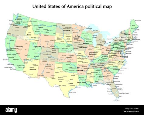 Usa Map With States And Capital Cities