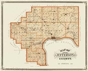 Amazon.com: JEFFERSON COUNTY INDIANA (IN) LANDOWNER MAP 1876: Posters & Prints