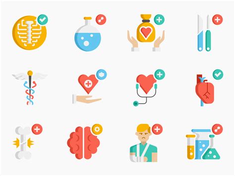 100 Medical & Healthcare Icon Set - Flat Icons