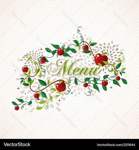 Red apples restaurant menu design Royalty Free Vector Image