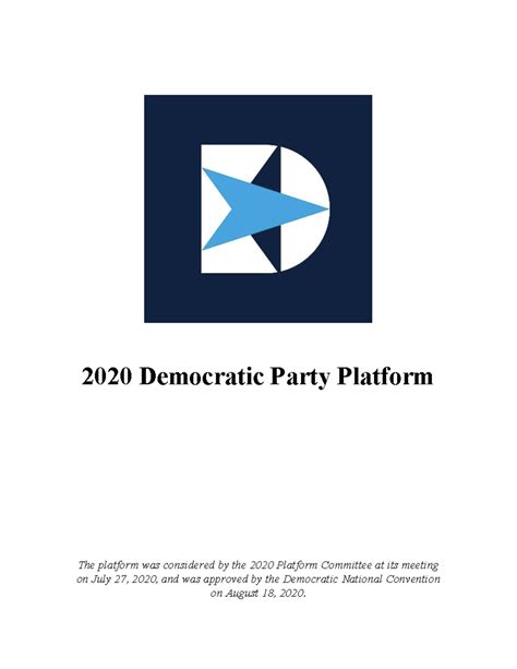 2020 Democratic Party Platform - 2020 Democratic Party Platform The ...