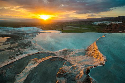 Pamukkale At Sunset Stock Photo - Download Image Now - iStock