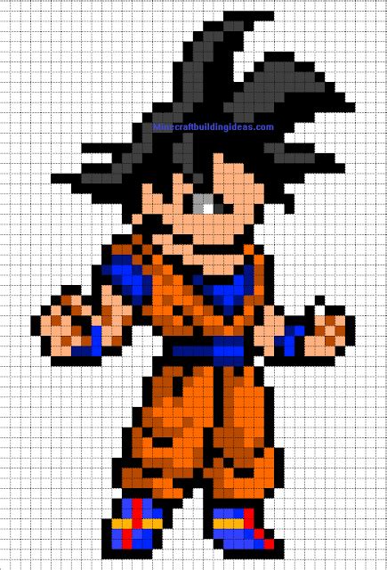 Goku Minecraft template | Anime pixel art, Pixel art grid, Pixel art templates