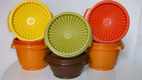 Set of 6 TUPPERWARE bowl containers with lids 1970 colors | Tupperware bowls, Tupperware ...