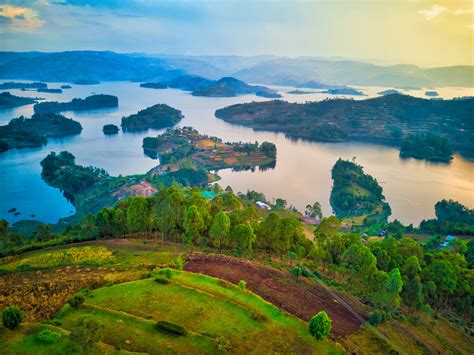 The Beautiful Scenery Of Lake Bunyonyi In Uganda