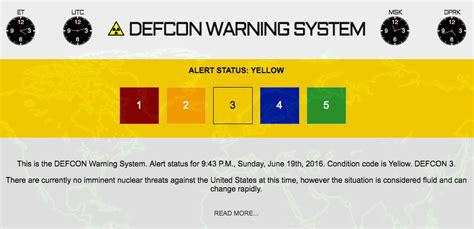 DEFCON Warning Level Escalated to 3