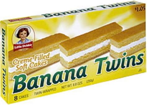 Little Debbie Banana Twins Creme Filled Soft Cakes - 8 ea, Nutrition ...