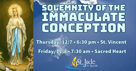 Immaculate Conception Mass Times – St. Jude the Apostle Parish