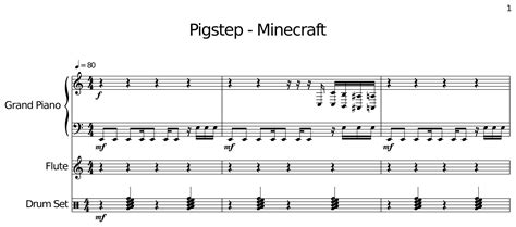 Pigstep - Minecraft - Sheet music for Piano, Flute, Drum Set