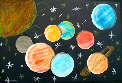 Oil Pastel Solar Systems (5th) - Art with Mrs. Nguyen