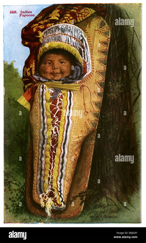 Native American Indian baby in papoose Stock Photo - Alamy