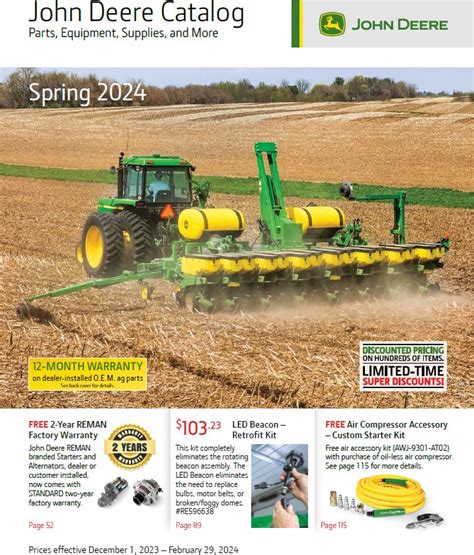 John Deere Spring Parts Sale Catalog