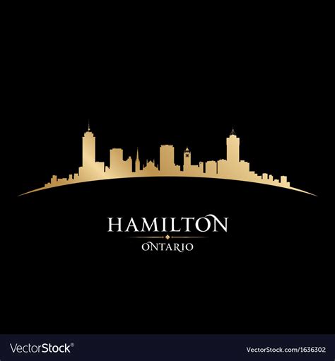 Hamilton ontario canada city skyline silhouette Vector Image