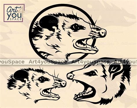 Opossum Svg Possum Screaming Clipart Woodland Animal Wild - Etsy Ireland