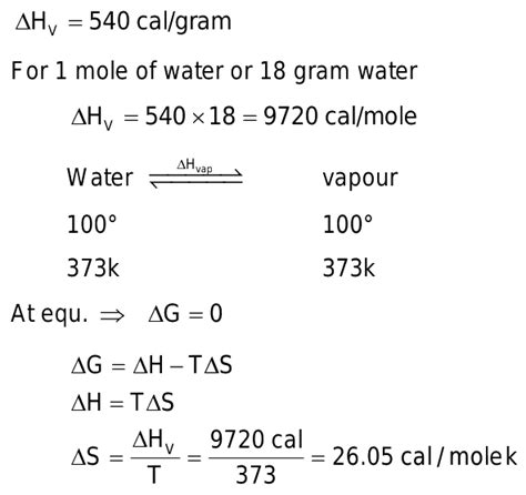 The latent heat of vapourisation of water at 100 Celcius is 540 cal/g ...