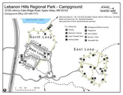 Lebanon Hills Regional Park Campground Map by Dakota County, Minnesota ...