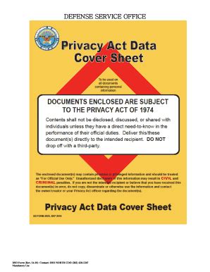Privacy Act Data Cover Sheet - Fill Online, Printable, Fillable, Blank ...