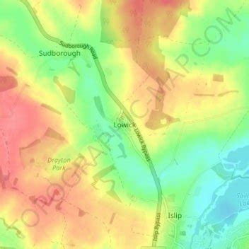 Carte topographique Lowick, altitude, relief