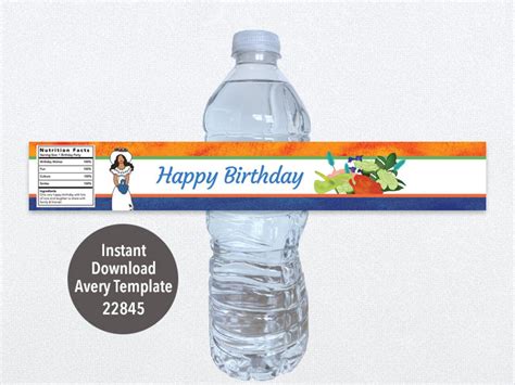 Printable Birthday Water Bottle Label English - Etsy