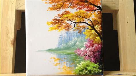 How to paint trees and bushes in acrylics part 2 | Acryl painting video ...