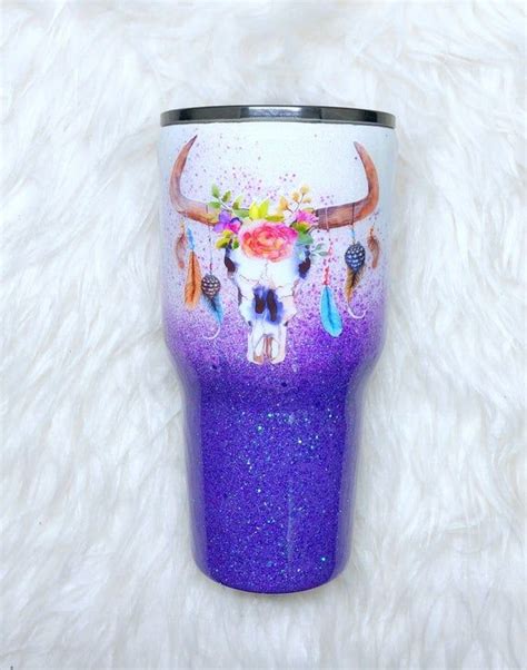 Yeti Glitter Tumbler Personalized/yeti Purple Ombre Tumbler/yeti Rambler Glittered/yeti/ozark ...