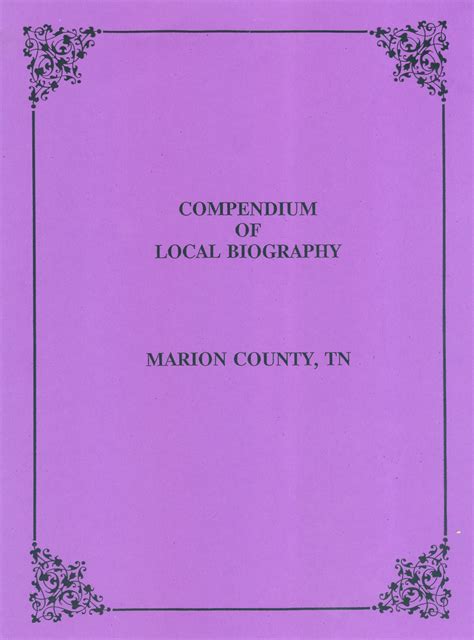 Marion County, Tennessee Biographies - Southern Genealogy Books