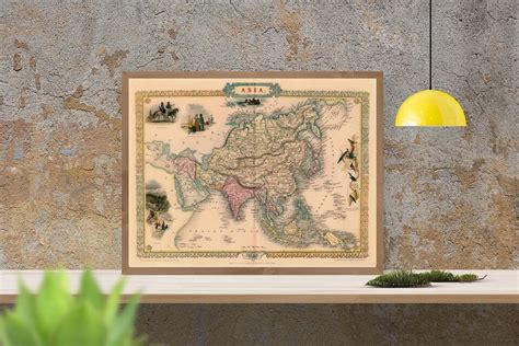 Antique Map of Asia 1615 Old Map of Asia Antique Decor | Etsy