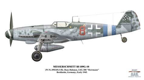 Messerschmitt Bf 109G-10 2./JG 300 Borkheide Germany 1945 | Ww2 fighter ...