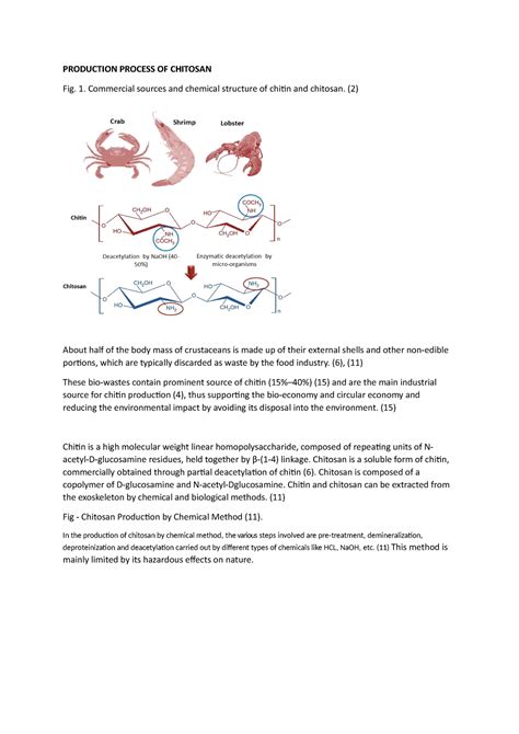 Production Process OF Chitosan - PRODUCTION PROCESS OF CHITOSAN Fig. 1. Commercial sources and ...