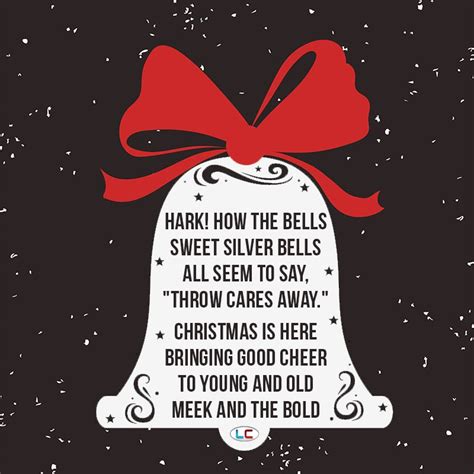 "Hark how the bells, sweet silver bells, all seem to say, 'throw cares away.' #carolofthebells # ...