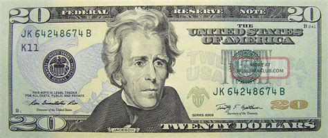 United States America 20 Twenty Dollars Bill Us Usa 2009 Real Unc Jackson Note