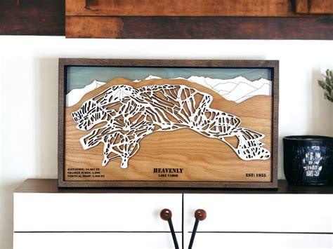 Heavenly Ski Resort Lake Tahoe California Ski Trail Map - Etsy