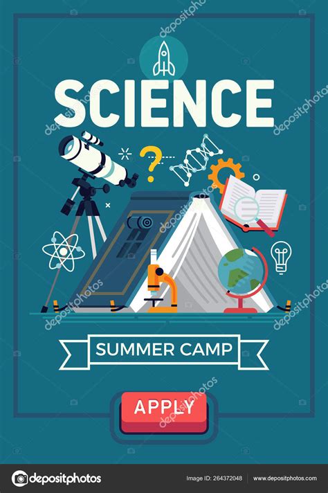 Creative Vector Banner Poster Template Summer Science Camp Kids ...