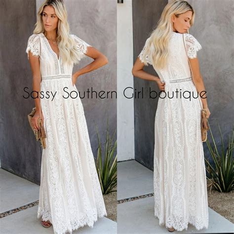 Sassy Southern Girl boutique | Dresses | Boho White Lace Maxi Dress | Poshmark