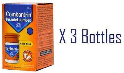 Combantrin 12 Tablets/3 Bottles treat worms infections pinworms, round ...