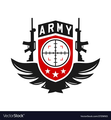 Army weapons logo Royalty Free Vector Image - VectorStock